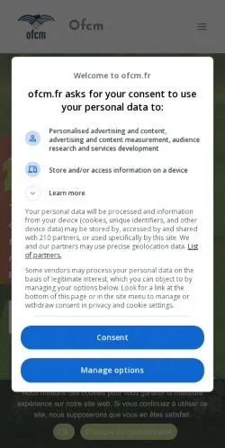 Aperçu du site Ofcm, média de France pour articles sponsorisés