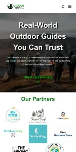 Podgląd witryny OutdoorAdept, medium z kraju Stany Zjednoczone do artykułów sponsorowanych