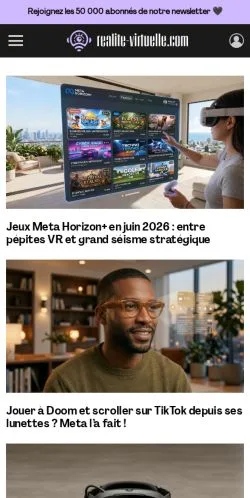 スポンサード記事向けのフランスメディア、Realite Virtuelleのサイトプレビュー
