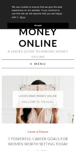 Anteprima del sito Ladies Make Money Online, media di Stati Uniti per articoli sponsorizzati
