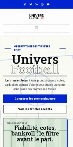 Podgląd witryny Univers Football, medium z kraju Francja do artykułów sponsorowanych