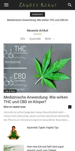 Anteprima del sito Zauber Kraut, media di Germania per articoli sponsorizzati