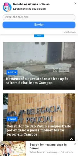 Anteprima del sito NF Notícias, media di Brasile per articoli sponsorizzati