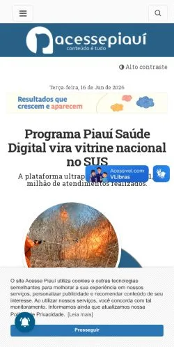 스폰서 기사용 브라질 매체 Acesse Piauí 사이트 미리보기