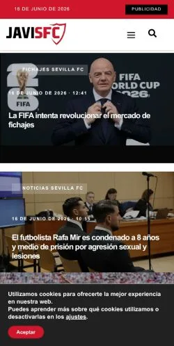 Aperçu du site JaviSFC, média de Espagne pour articles sponsorisés