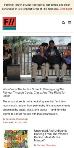 Anteprima del sito Feminism In India, media di Regno Unito per articoli sponsorizzati