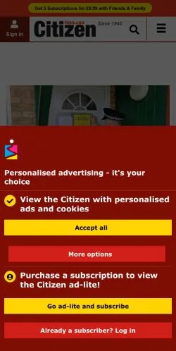 Anteprima del sito Fenland Citizen, media di Regno Unito per articoli sponsorizzati