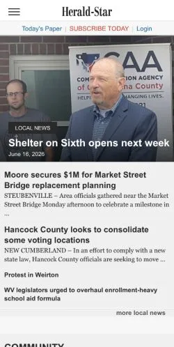 Anteprima del sito The Herald Star, media di Stati Uniti per articoli sponsorizzati