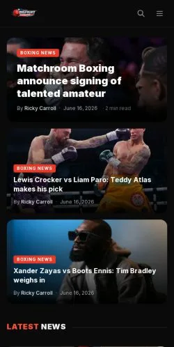 スポンサード記事向けのアメリカ合衆国メディア、Big Fight Weekendのサイトプレビュー
