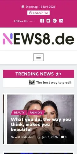 Anteprima del sito News8, media di Germania per articoli sponsorizzati