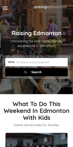 Voorbeeld van de site Raising Edmonton, medium uit Verenigde Staten voor gesponsorde artikelen