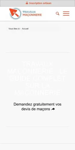 Anteprima del sito Travaux Maçonnerie, media di Francia per articoli sponsorizzati
