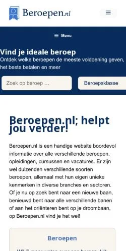 Podgląd witryny Beroepen, medium z kraju Holandia do artykułów sponsorowanych
