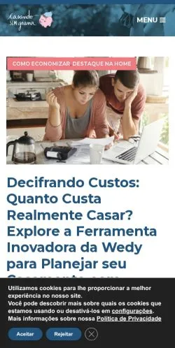 Anteprima del sito Casando Sem Grana, media di Brasile per articoli sponsorizzati