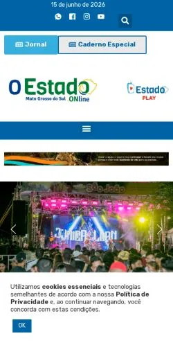 스폰서 기사용 브라질 매체 O Estado MS 사이트 미리보기