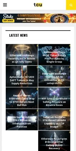 スポンサード記事向けのアメリカ合衆国メディア、TheCryptoUpdatesのサイトプレビュー