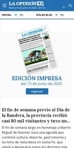 Anteprima del sito La Opinión de Rafaela, media di Argentina per articoli sponsorizzati