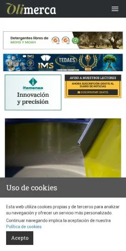 スポンサード記事向けのスペインメディア、Revista Olimercaのサイトプレビュー