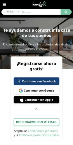 Vorschau der Website Homify, Medium aus Spanien für gesponserte Artikel
