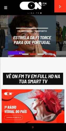 Sponsorlu makaleler için Portekiz medyası On FM sitesinin önizlemesi