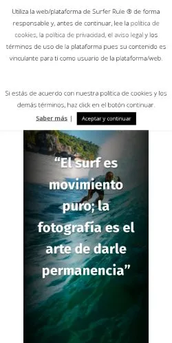 Forhåndsvisning av nettstedet Surfer Rule, medium fra Spania for sponsede artikler