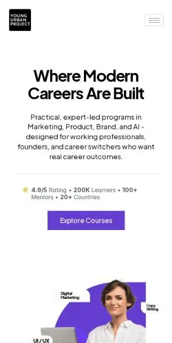 スポンサード記事向けのアメリカ合衆国メディア、Young Urban Projectのサイトプレビュー