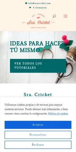 스폰서 기사용 스페인 매체 Sra. Cricket 사이트 미리보기