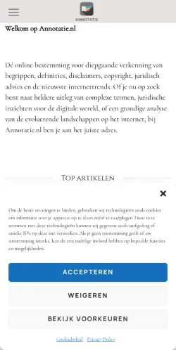 Aperçu du site Annotatie, média de Pays-Bas pour articles sponsorisés