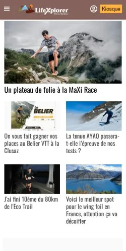 Anteprima del sito LifeXplorer, media di Francia per articoli sponsorizzati