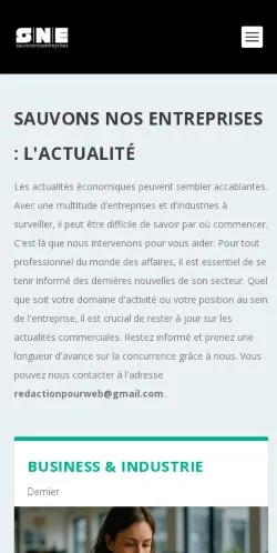 Anteprima del sito Sauvons Nos Entreprises, media di Francia per articoli sponsorizzati