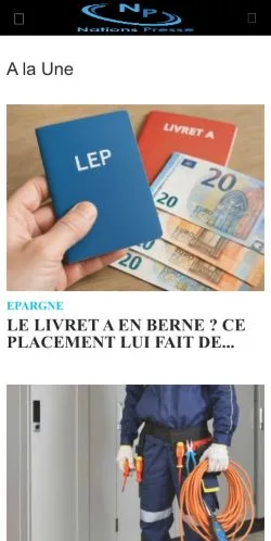 Anteprima del sito Nations Presse, media di Francia per articoli sponsorizzati