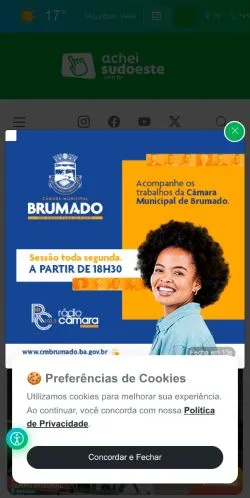 Anteprima del sito Achei Sudoeste, media di Brasile per articoli sponsorizzati