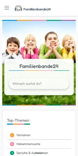 Anteprima del sito Familienbande24, media di Germania per articoli sponsorizzati
