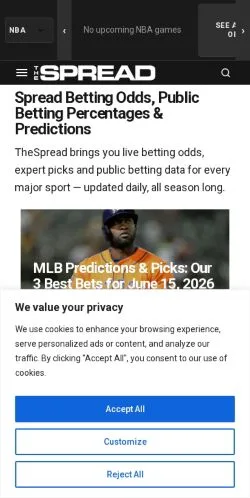 Preview of the The Spread website, a media outlet in United States for sponsored articles