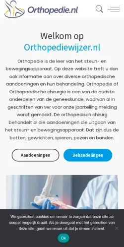 Anteprima del sito Orthopediewijzer, media di Paesi Bassi per articoli sponsorizzati