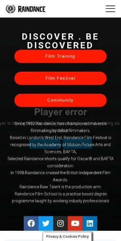 Forhåndsvisning av nettstedet Raindance, medium fra USA for sponsede artikler