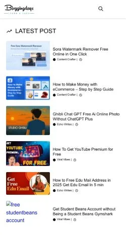 Preview of the Blogging Days website, a media outlet in United States for sponsored articles