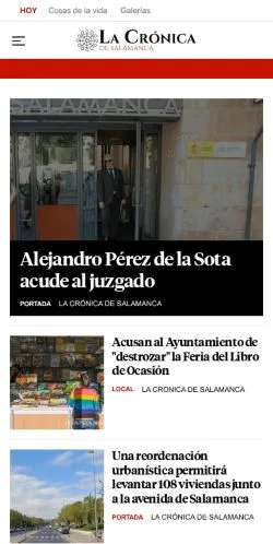 Anteprima del sito La Crónica De Salamanca, media di Spagna per articoli sponsorizzati