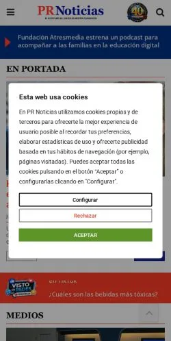 スポンサード記事向けのスペインメディア、PR Noticiasのサイトプレビュー
