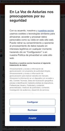 Podgląd witryny La Voz De Asturias, medium z kraju Hiszpania do artykułów sponsorowanych