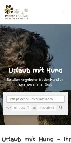 Anteprima del sito 4Pfoten-Urlaub, media di Germania per articoli sponsorizzati