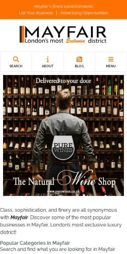 Podgląd witryny Mayfair London, medium z kraju Wielka Brytania do artykułów sponsorowanych