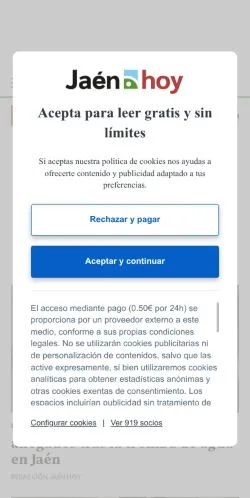 Anteprima del sito Jaén Hoy, media di Spagna per articoli sponsorizzati