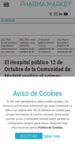Forhåndsvisning af Revista Pharma Market, medie fra Spanien til sponsorerede artikler