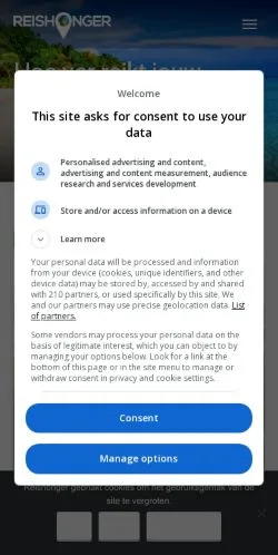 Anteprima del sito Reishonger, media di Paesi Bassi per articoli sponsorizzati