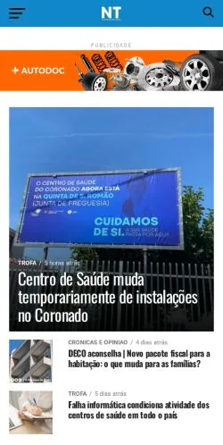 Anteprima del sito O Notícias da Trofa, media di Portogallo per articoli sponsorizzati