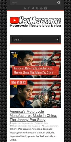 Aperçu du site YouMotorcycle, média de États-Unis pour articles sponsorisés