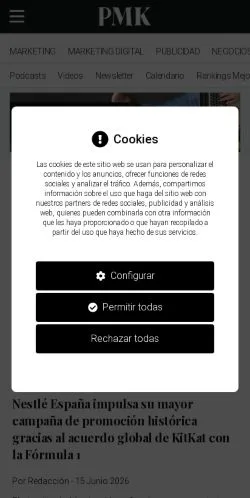Anteprima del sito PuroMarketing, media di Spagna per articoli sponsorizzati