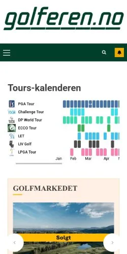 스폰서 기사용 노르웨이 매체 Golferen 사이트 미리보기