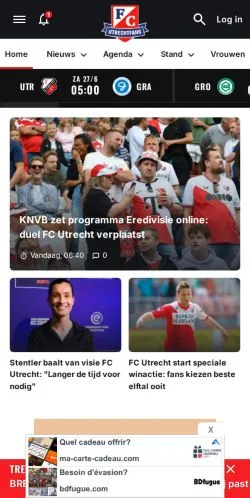 Anteprima del sito Utrechtfans, media di Paesi Bassi per articoli sponsorizzati